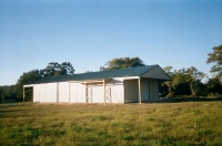 40x60x14, 2- 12' extended roof lines, 6' lean-to. lightstone walls, fern green roof and trim